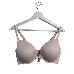 Victorias Secret Bra Women Sz 36DD Pink Push Up Solid Underwire Padded Intimates